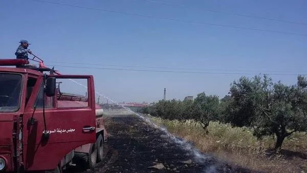 فوج إطفاء السويداء يكافح 87 حريقاً رغم نقص الكوادر والمعدات