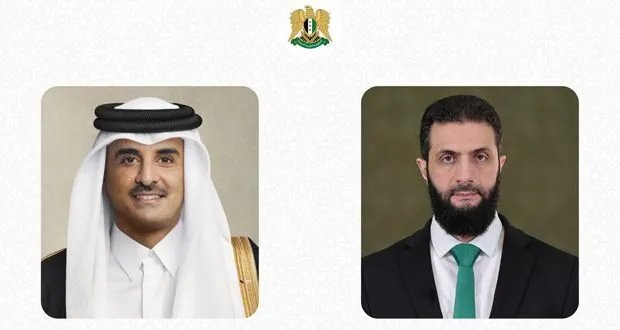 الرئيس الشرع وأمير قطر يتبادلان التهاني بعيد الأضحى ويؤكدان على عمق العلاقات الثنائية
