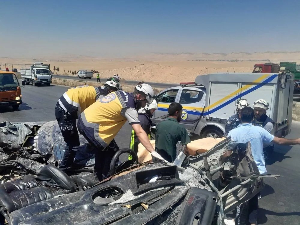 مصرع ثلاثة مدنيين في حادث مروع على أوتوستراد دمشق - حمص قرب القطيفة