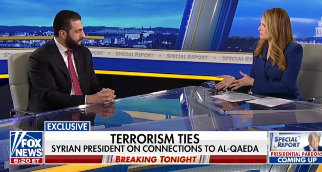 أحمد الشرع يواجه أسئلة "محرجة" في مقابلة مع فوكس نيوز: تفاصيل الفيديو