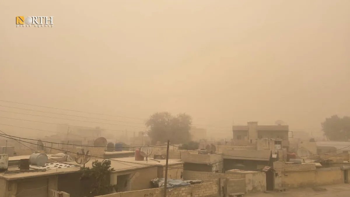 الحسكة تحت الغبار: عاصفة قوية تعيق الرؤية في الريف