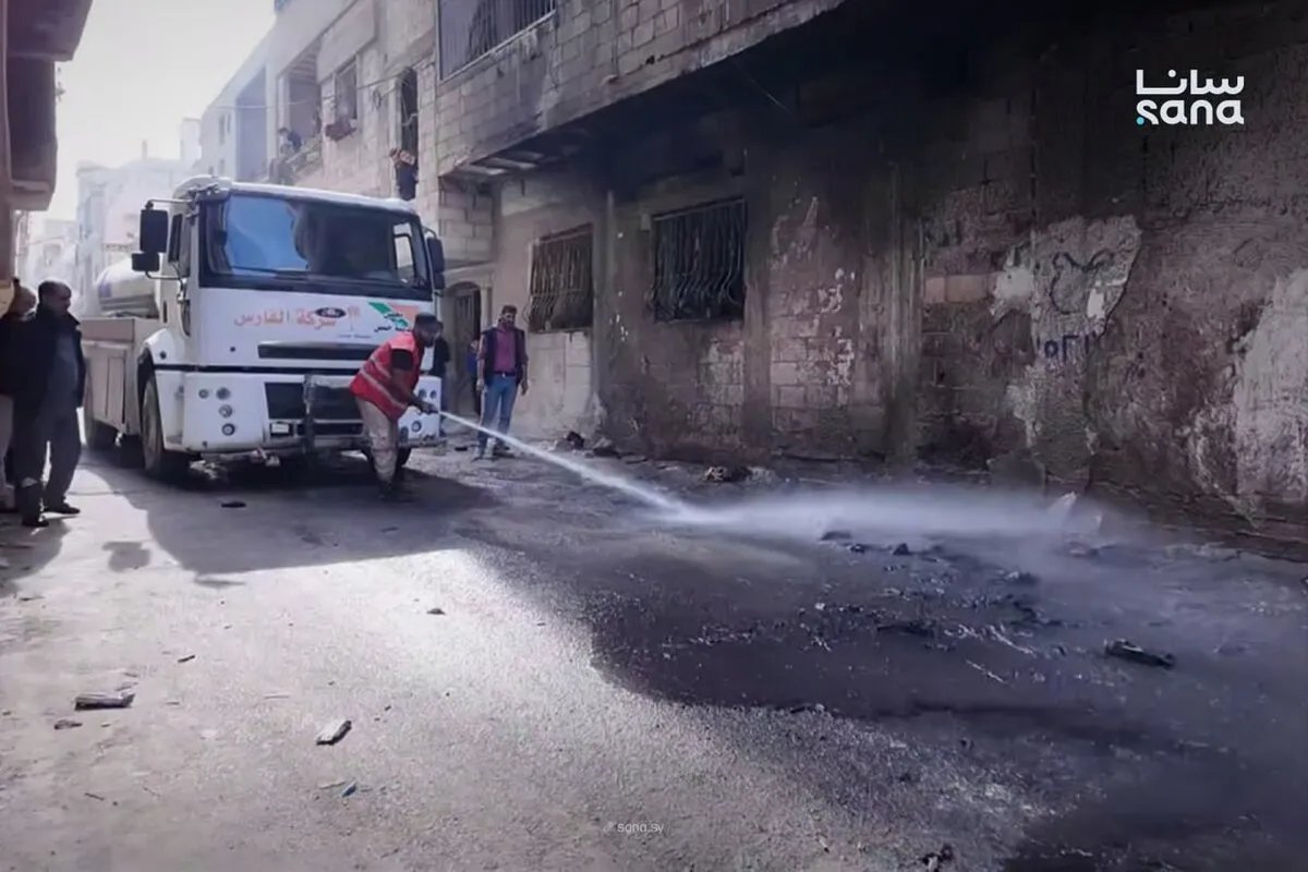 مجلس مدينة حمص يباشر إزالة آثار الشغب في حيي المهاجرين والأرمن وتقييم الأضرار