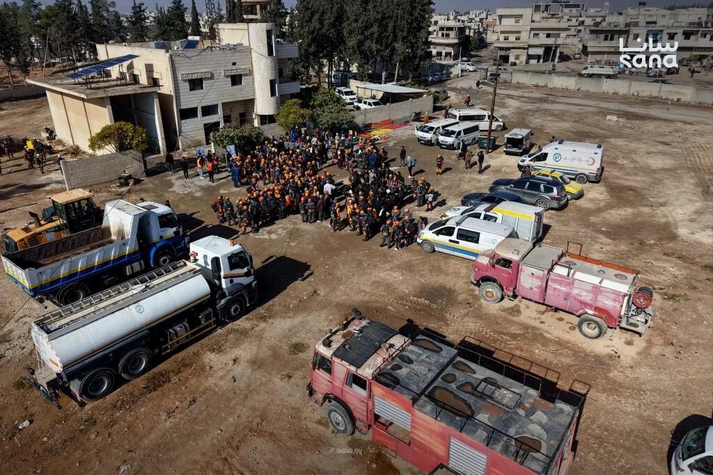 حماة: مديرية الطوارئ وفريق "الآغا خان" ينفذان بياناً عملياً مشتركاً لمواجهة الزلازل في سلمية