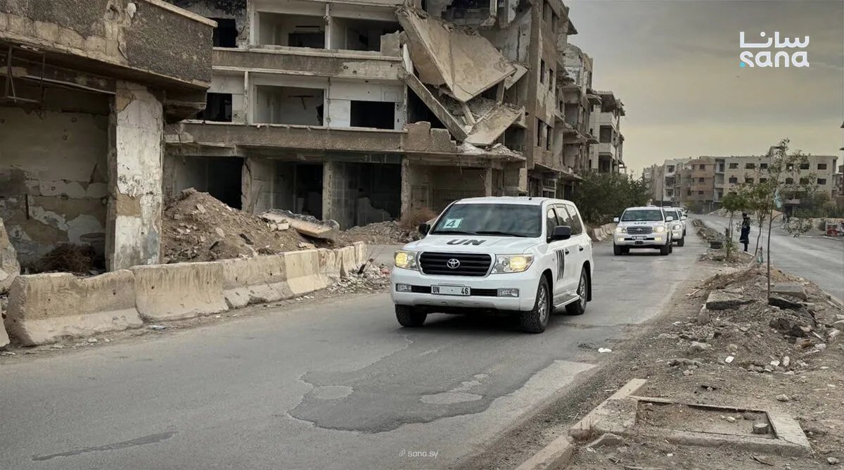 مجلس الأمن الدولي يتفقد حجم الدمار في حي جوبر بدمشق نتيجة قصف النظام السابق