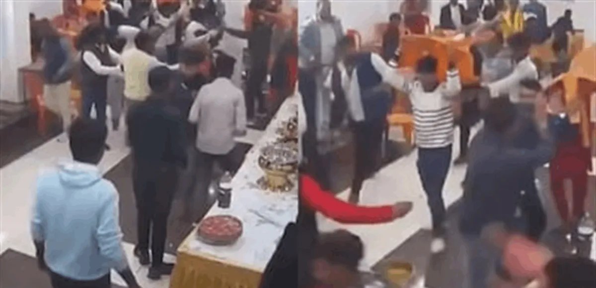 شجار عنيف بسبب الحلوى يحول حفل زفاف في الهند إلى حلبة مصارعة