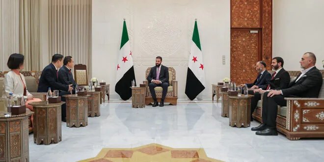 الرئيس الشرع يبحث مع وفد صيني فرص الاستثمار في سوريا